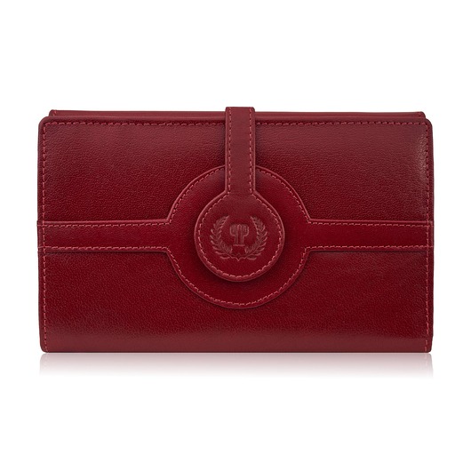 portfele damskie Portfel damski ze skóry licowej czerwony duży poziomy Paolo Peruzzi T-134-RD