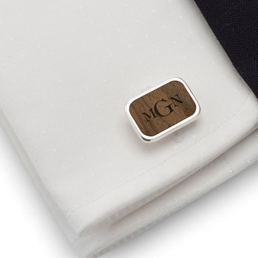 SPINKI DO MANKIETÓW Z MONOGRAMEM na Orzechu ZaNa Design