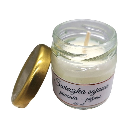 świeczniki i świece Świeczka Sojowa Piwonia-Piżmo 40 ml