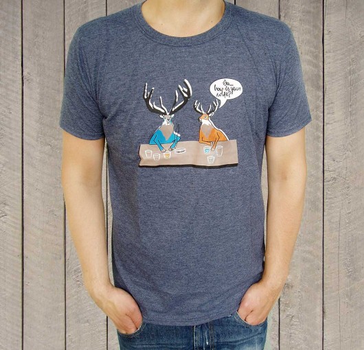 T-shirt unisex z autorskim wzorem - Deer Wife MUNGO