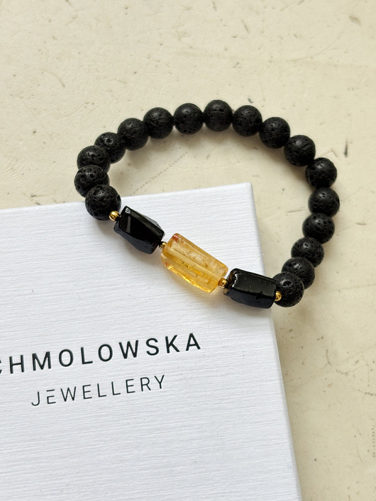 biżuteria męska Bransoletka męska Cytryn i Turmalin