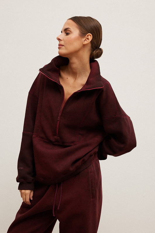 bluza bez kaptura damska Bluza HAILEY moonlit merlot