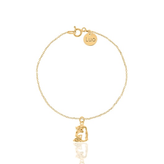 bransoletki srebrne Bransoletka srebrna pozłacana ze znakiem zodiaku Wodnik