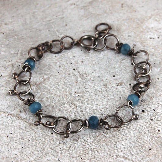bransoletki srebrne Akwamaryn srebrna bransoleta