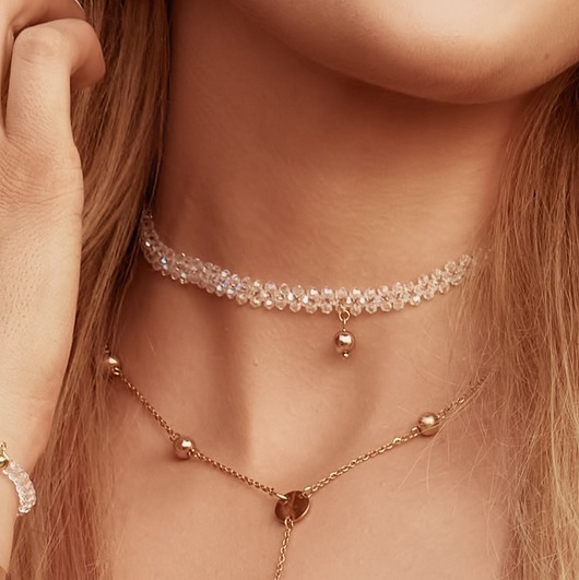 chokery Choker potrójny Crystal Angel