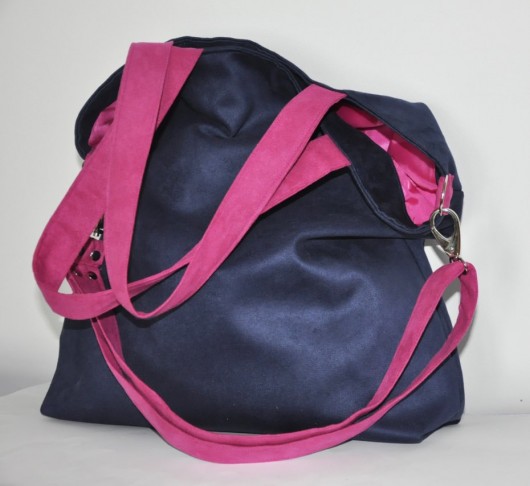 Torba hobo XXL - granat, fuksja PRACOWNIA 166