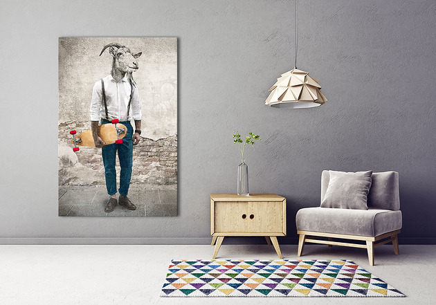 obrazy OBRAZ NA PŁÓTNIE - Kozioł , koza- 80x120cm