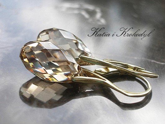ZŁOTY kryształ SWAROVSKI - briolety Katia i krokodyl