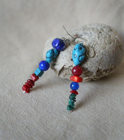 kolczyki - inne Asymetryczne księżycowe kolczyki