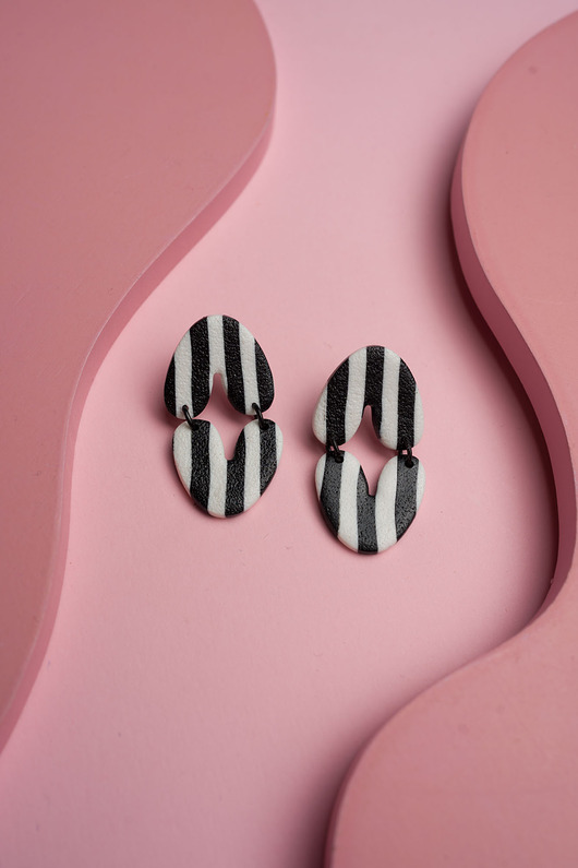 kolczyki z masy plastycznej Wiszące kolczyki Jess