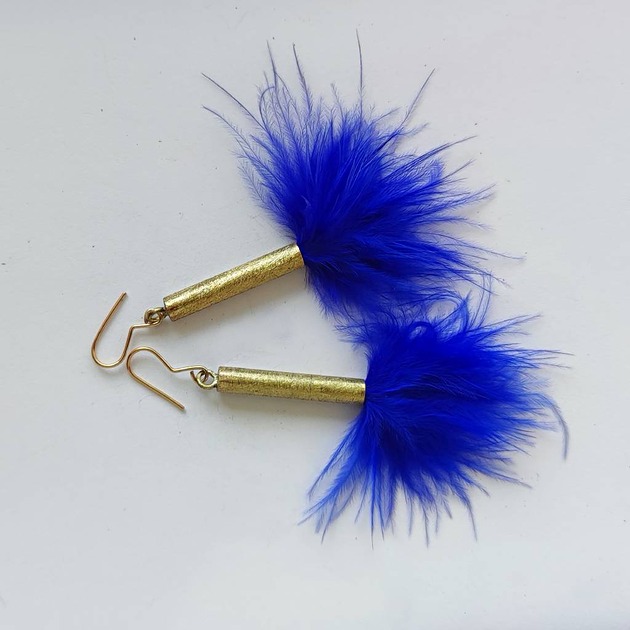 kolczyki z piórami PIÓRKO kolczyki