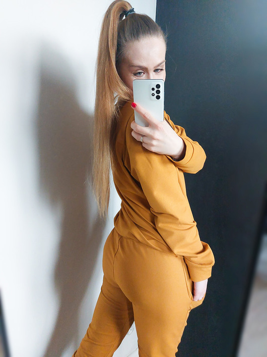komplety damskie DRES BAWEŁNIANY SERCE I267 MUSZTARDA