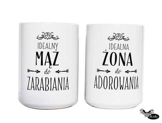 Kubek żonki i kubek mężusia, zestaw 450ml Sowia Aleja