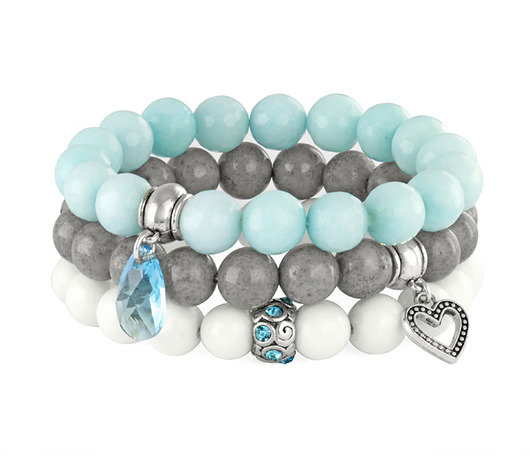 Light blue, grey & white set. Lavoga