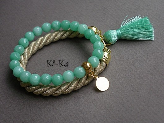 Mint and gold  - bransoletki KiKa pracownia
