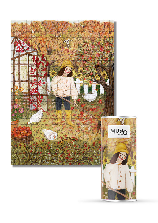 puzzle dla dzieci Muno Puzzle Spadające Jabłka by Asia Spettel 500 el. w ozdobnej tubie