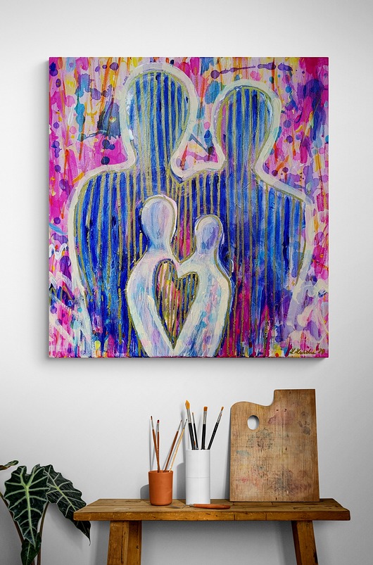 obrazy Obraz na zamówienie kupującego - Rodzina - 50 x 50 cm