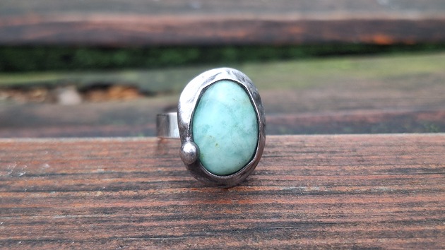 pierścionki - różne Chryzopraz - pierścionek regulowany