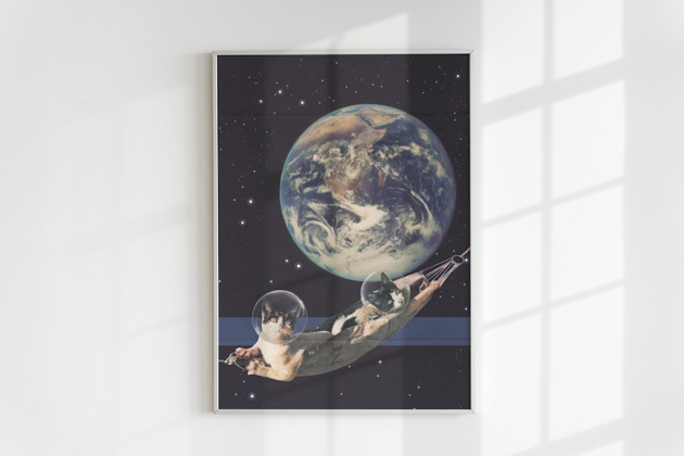 plakaty Plakat SPACE CATS (kolaż)