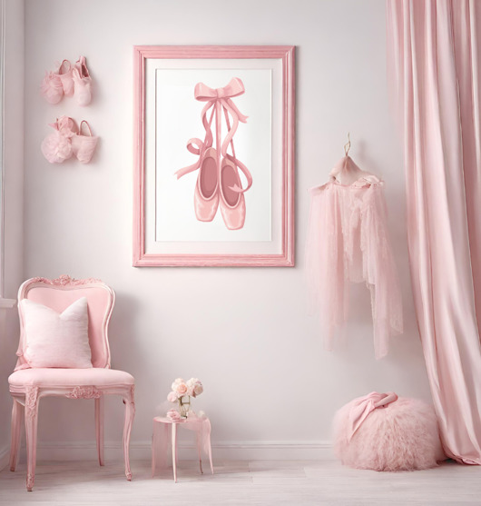 obrazy i plakaty do pokoju dziecięcego PLAKAT różowe baletki, coquette dekoracja