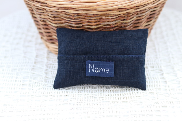 pokrowce i etui - organizery Eleganckie etui na chusteczki higieniczne z granatowego lnu