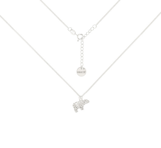 chokery Srebrny choker pancerka z niedźwiedziem