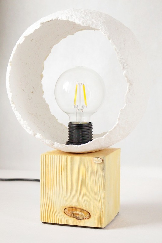 lampy stołowe Lampa stołowa drewno papier 025 Manolito