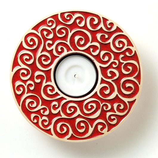 świeczniki i świece Lampion CON FUOCO czerwony w pudełku.