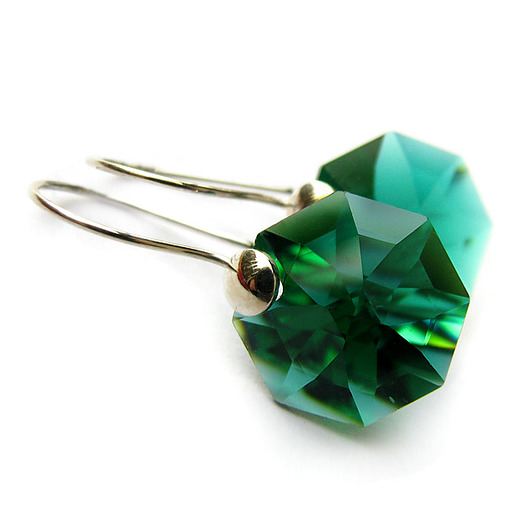 kolczyki-kryształ Swarovski Emerald Octagon Marisella