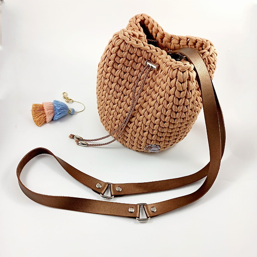 torby na ramię Torebka Crafbags typu worek - karmelowa