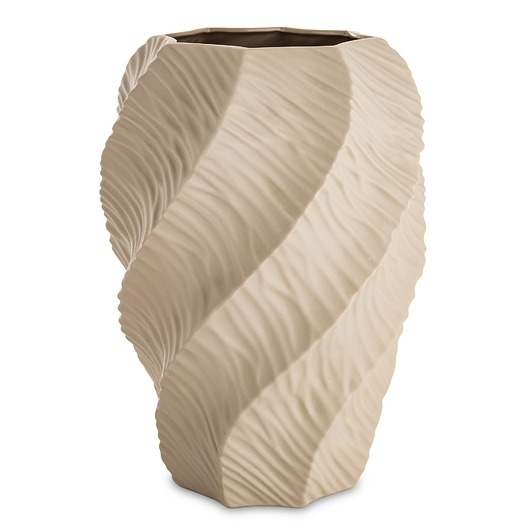 wazony Wazon porcelanowy 30,5x21x21 cm TWISTER beżowy