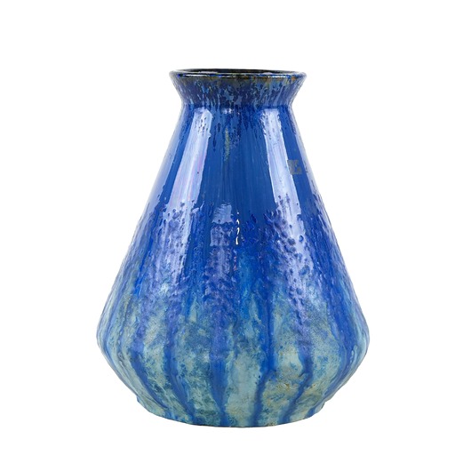 wazony Wazon ceramiczny niebieski, duński design, lata 60, produkcja: Dania