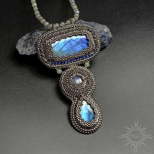 Vivino,naszyjnik z labradorytami,beading Sol