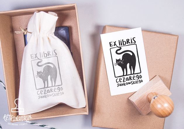 Exlibris stempel w zestawie na prezent RetroNadruk