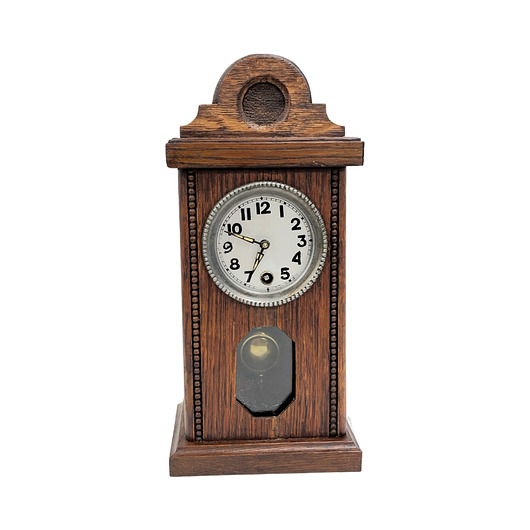 zegary Miniaturowy Zegar Kominkowy mechanizm z wahadłem Niemcy Lata 20. XX w.