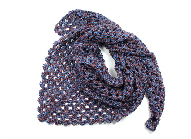 apaszki Chusta apaszka dwukolorowa na szydełku Ksenia