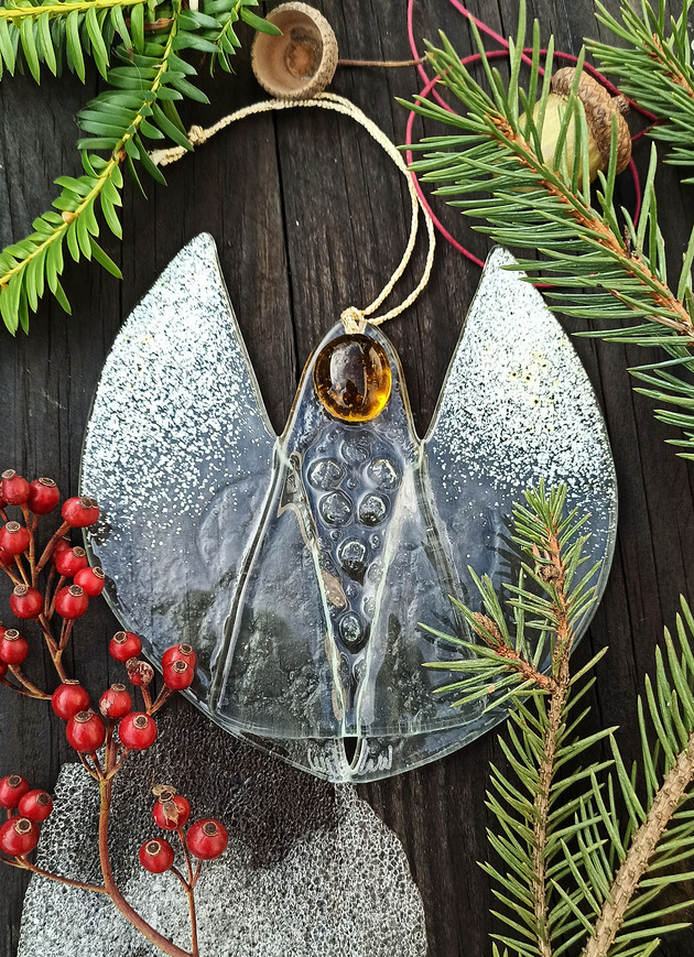 dekoracje świąteczne Aniołek szklany