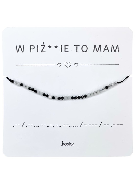 bransoletki na sznurku Bransoletka z alfabetem Morse Księżycowy, Agat