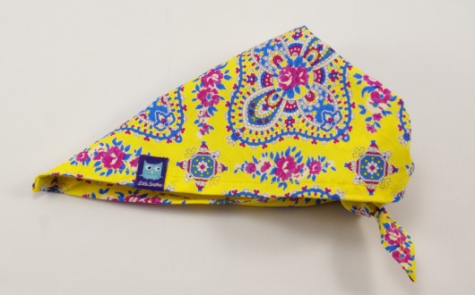 Chustka bandana na szyję, głowę KWIATY żółta Little Sophie