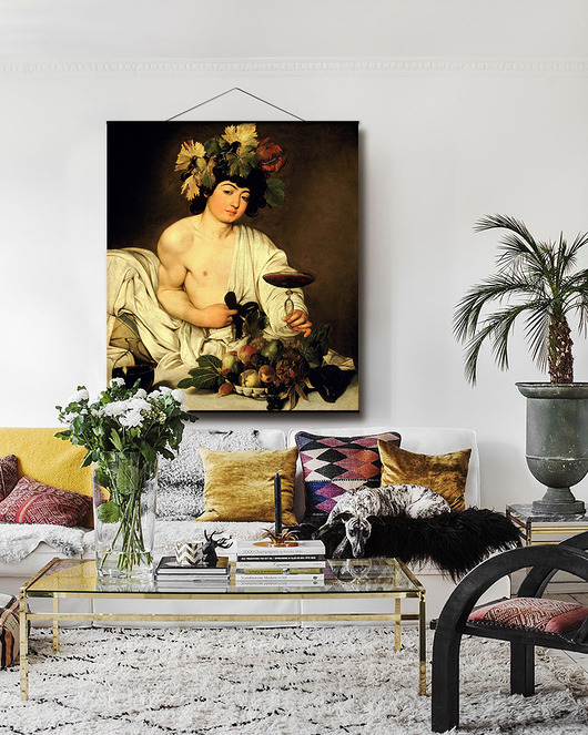 grafiki i ilustracje Duży obraz na płótnie - Bachus - Caravaggio.
