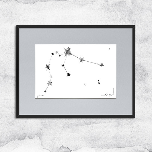 grafiki i ilustracje Oprawiona grafika zodiak Wodnik