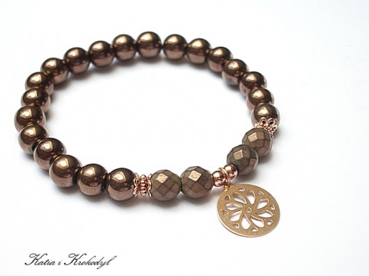  SREBRO 925 -chocolate & rose  Katia i krokodyl