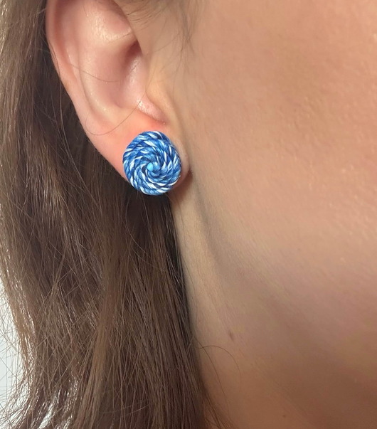 kolczyki soutache Lekkie kolczyki sutasz w kolorze niebieskim