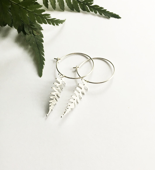 kolczyki srebrne Paproć- kolczyki - srebro