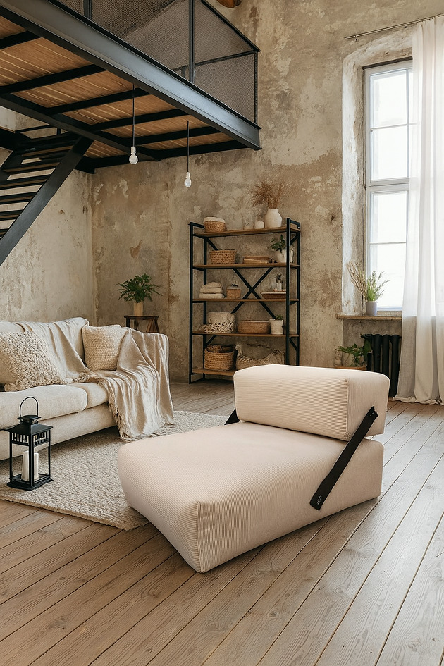 pufy do siedzenia Designerskie siedzisko podłogowe z oparciem 