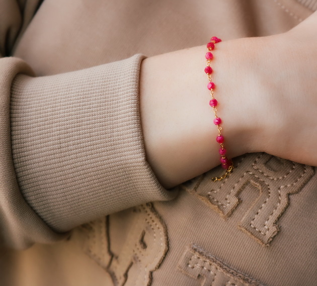 Bransoletka różaniec rubin srebro Coccola JEWELLERY