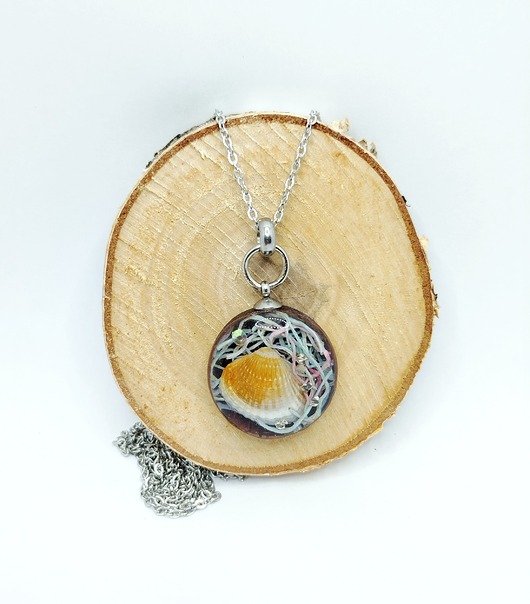 naszyjniki - inne Naszyjnik drewniany rafa koralowa