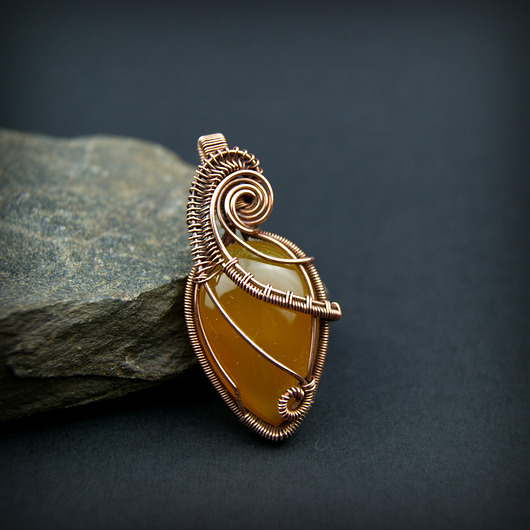 wisiory Agat brazylijski wisiorek wire wrapping