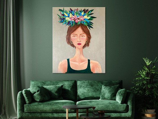 obrazy Obraz portret kobiety ręcznie malowany  80x100 cm