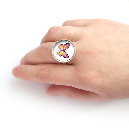 pierścionek z żywicy Pierścionek - Motyl